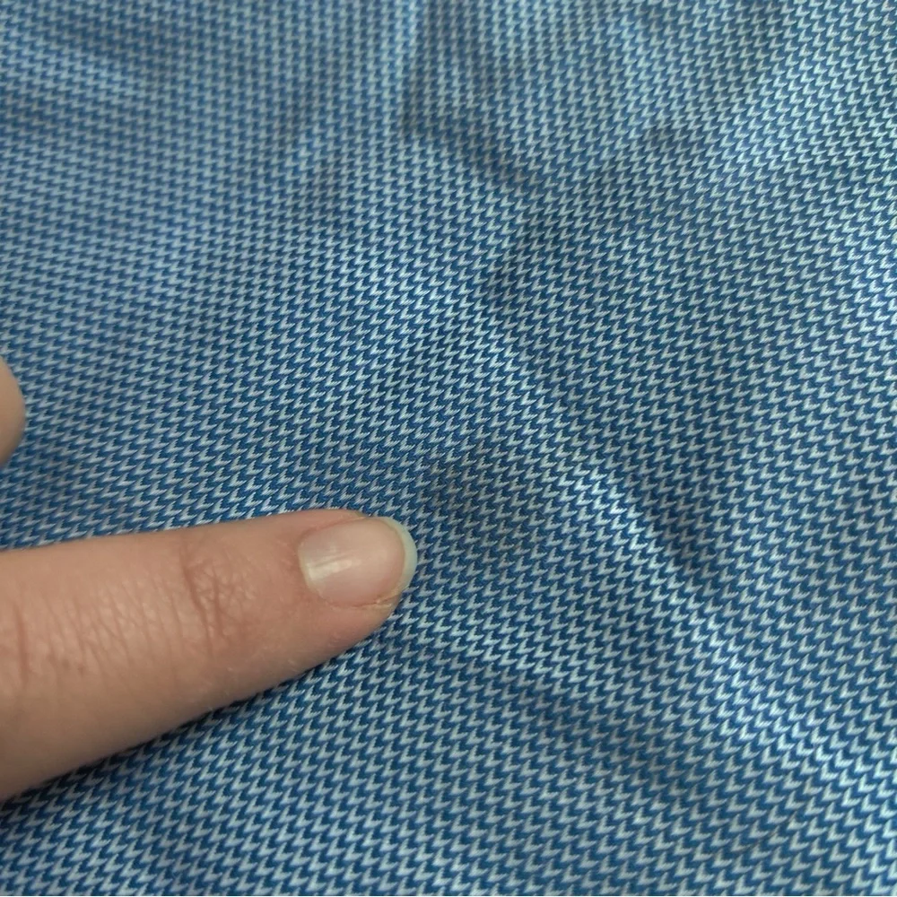 Charles Tyrwhitt Dress Shirt 15.5 37 Extra Slim Fit Non Iron Blue Herringbone - Picture 8 of 8